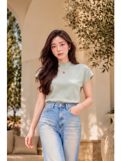 Alina Soft Sage Knit Top