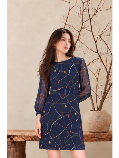 Sofia Celeste Navy Dress