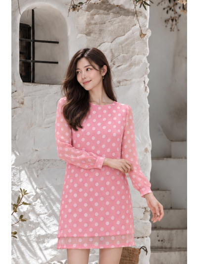 Sofia Rosy Dot Dress