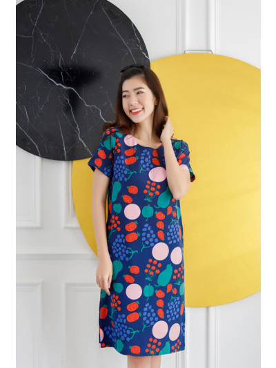 Yuki Emery Dress - Navy-Navy-S