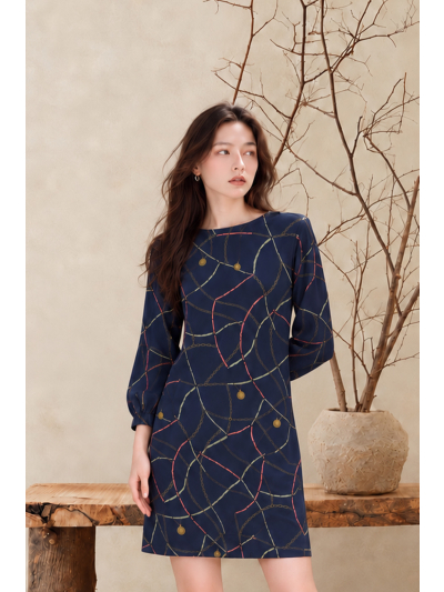 Sofia Celeste Navy Dress