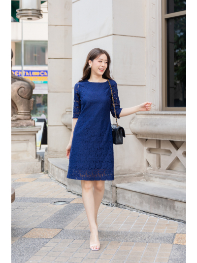 Susan Navy Lace Dress