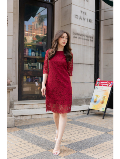 Susan Red Lace Dress
