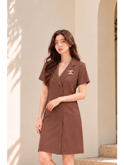Perla Blazer Mocha Dress