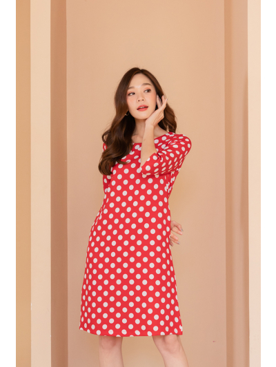 Nara Polka dot Red Dress